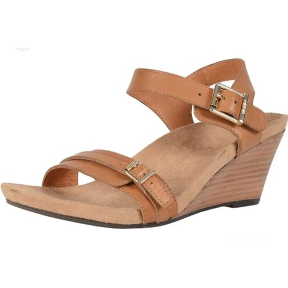 Vionic Noble Brown Laurie Wedge Sandals Tan Size 7 Comfort Beachy - Picture 15 of 15